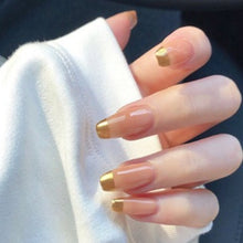 Load image into Gallery viewer, Gold French Tip Artificial Nail Kit 
