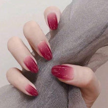 Load image into Gallery viewer, Ombre Maroon Artificial Nail Kit - 24pcs
