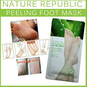 Nature Republic Real Squeeze Aloe Vera Peeling Foot Mask - 1 Pair