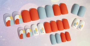 Orange Artistic Matte Artificial Nail Kit 