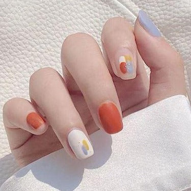 Orange Artistic Matte Artificial Nail Kit 