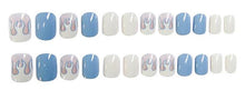 Load image into Gallery viewer, Nailamour Blue &amp; White Flame Artificial Nail Kit - 24pcs
