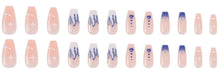 Load image into Gallery viewer, Nailamour Blue &amp; White Wings Ballerina Artificial Nail Kit - 24pcs
