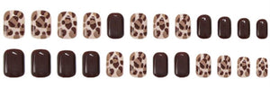 Nailamour Brown Leopard Print Artificial Nail Kit - 24pcs