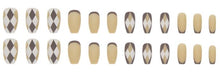 Load image into Gallery viewer, Nailamour Brown Diamond Matte Artificial Nail Kit - 24pcs
