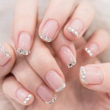 Premium Glitter French Tip Glitter Artificial Nail Kit