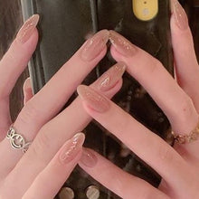 Load image into Gallery viewer, Gold Glitter Artificial Nail Kit 
