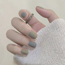 Load image into Gallery viewer, Green &amp; Grey Matte Short Artificial Nail Kit
