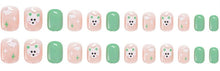 Load image into Gallery viewer, Nailamour Green Teddy Artificial Nail Kit - 24pcs
