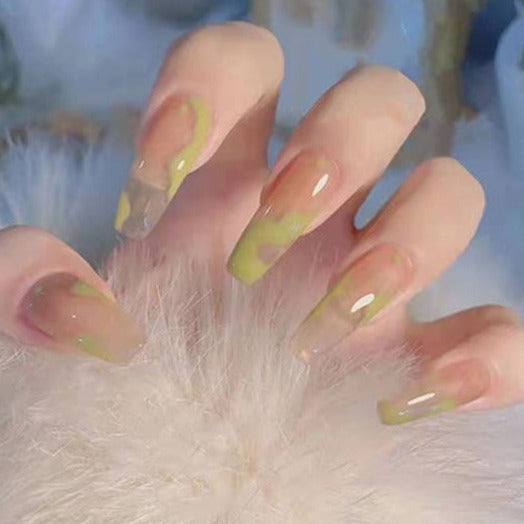 Nailamour Green Transparent Ballerina Artificial Nail Kit - 24pcs