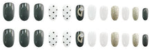 Load image into Gallery viewer, Nailamour Grey Embellished Artificial Nail Kit - 24pcs
