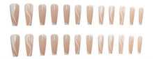 Load image into Gallery viewer, Nailamour White Swirl Ballerina Artificial Nail Kit - 24pcs
