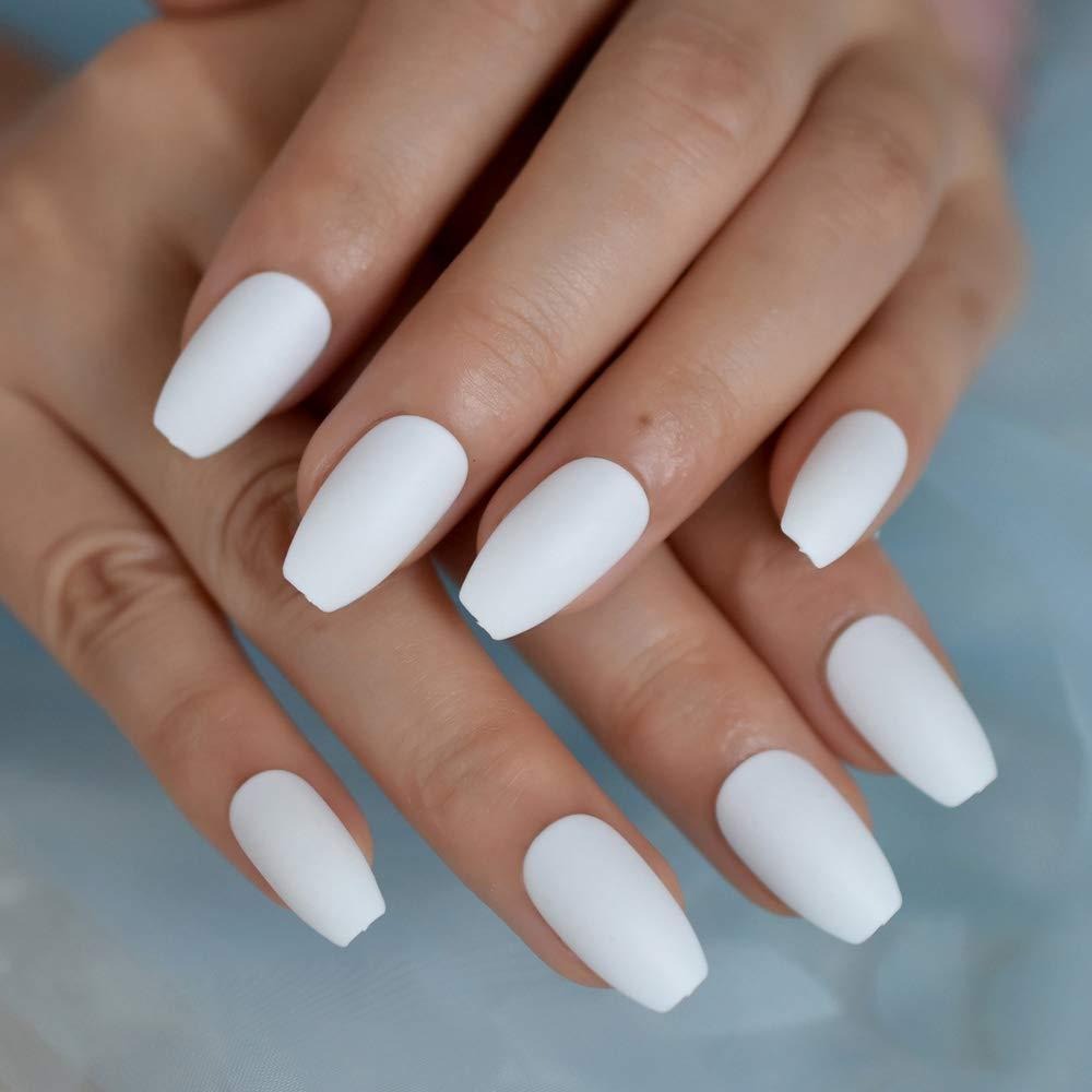 Press On Nails White Snowflake Coffin Fake Nails False Nails Full Cover Acrylic  Nails For Women And Teen Girls | Fruugo IN