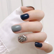 Load image into Gallery viewer, Navy Embellished Artificial Nail Kit 
