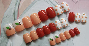 Orange Fruit Small Artificial Nail Kit - 24pcs