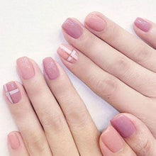 Load image into Gallery viewer, Pink Checkered Small Artificial Nail Kit
