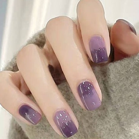 Nailamour Purple Ombre Small Artificial Nail Kit - 24pcs