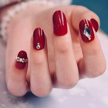 Load image into Gallery viewer, Red Embellished Bridal Artificial Nail Kit 
