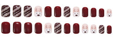 Load image into Gallery viewer, Nailamour Red Glittered Reindeer Artificial Nail Kit - 24pcs

