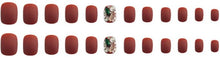 Load image into Gallery viewer, Nailamour Rust Embellished Artificial Nail Kit - 24pcs
