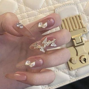 Studded Triple Butterfly Artificial Nail Kit