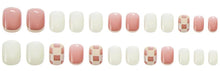 Load image into Gallery viewer, Nailamour White Checkered Artificial Nail Kit - 24pcs
