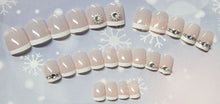 Load image into Gallery viewer, Embellished White French Artificial Nail Kit
