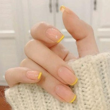 Yellow Small French Artificial Nail Kit 